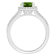 7mm Round Peridot 1/4 ctw Diamond Rhodium Over Sterling Silver Halo Ring