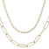 Layering Paperclip And Box Chain Gold-Tone Necklace Set
