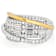 Two-Tone Moissanite Baguette And Round Crossover Ring In 14K Gold And
Platinum-Enhanced Sterling Silver 2.07ctw DEW