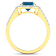 2.29ctw London Blue Topaz and Diamond 14K Yellow Gold Halo Ring