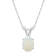 8x6mm Oval Opal 14k White Gold Pendant With Chain
