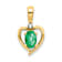10k Yellow Gold and Rhodium Over 10k Yellow Gold 0.42 ctw Emerald
Birthstone and Diamond Pendant
