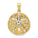 14K Two-tone Gold  Textured Sand Dollar with Starfish Pendant