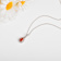 Peach Orange Lab Created Teardrop Padparadscha Sapphire Sterling Silver
Pendant with Necklace