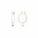 14K Yellow Gold Over Sterling Silver Acrylic Mini Star Charm Hoop
Earrings in Clear