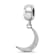 Rhodium Over Sterling Silver LogoArt Gamma Phi Beta Crescent Moon Bead