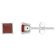 4mm Princess Cut Garnet 14k White Gold Stud Earrings