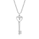 White Diamond Accent Rhodium Over Sterling Silver Heart Key Locket
Pendant With Chain