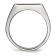 White Cubic Zirconia And Black Enamel Stainless Steel Signet Men's Ring