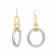 14K Yellow Gold Over Sterling Silver Acrylic Dangle Link Earrings in Blackberry
