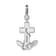 Rhodium Over Sterling Silver Crystals and Blue Enamel Anchor Charm