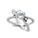 White Topaz X-Design Ring In Sterling Silver And 18K Gold