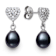 Black Cultured Freshwater Pearl With Bella Luce® Rhodium Over Sterling
Silver Earrings