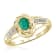 Green Emerald 14K Gold Over Sterling Silver Ring 0.33ctw