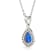 Teardrop Shape Lab Created Blue Opal with Cubic Zirconia Accents Necklace
