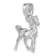 Rhodium Over 14k White Gold Solid 3D Polished Horse Pendant