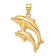 14k Yellow Gold Dolphin Pair Pendant