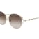 Gucci Gold Tone and Cream Round Frame / Brown Lens Sunglasses
