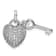 Rhodium Over Sterling Silver Cubic Zirconia Heart Lock and Key Pendant