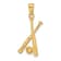 14k Yellow Gold Polished and Textured Open-Backed Bats and Baseball Pendant