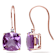Amethyst and Diamond 10K Pink Gold Earrings 7.02ctw