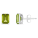 8x6mm Rectangular Octagonal Peridot Rhodium Over Sterling Silver Stud Earrings