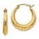 14K Yellow Gold Textured Hollow Hoop Earrings