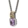 Sterling Silver Antiqued with 14K Accent Amethyst and Peridot Necklace