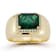 Rachel Zoe Green CZ Halo Dome Ring in 14K Gold Over Sterling Silver