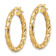 14k Yellow Gold 1 1/16" Polished Twisted Hoop Earrings