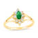 0.35ctw Emerald and Diamond Ring in 14k Yellow Gold