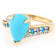 Turquoise, Tanzanite, Neon Apatite And White Zircon Ring In 18K Gold
Over Sterling Silver 0.34ctw