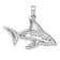 Rhodium Over Sterling Silver Polished Crystal Eye Shark Pendant