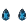8x5mm Pear Shape London Blue Topaz Rhodium Over Sterling Silver Stud Earrings