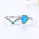 Lab Created Blue Opal and Green Nanocrystal Rhodium Over Sterling Silver
Stackable Ring and Band Set