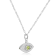 Peridot and Moissanite Rhodium Over Sterling Silver Evil Eye Necklace