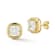 Rachel Zoe Puffed Square CZ Stud Earrings in 14K Gold Over Sterling Silver