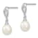 Rhodium Over Sterling Silver 7-8mm White Freshwater Cultured Pearl Post
Dangle Earrings