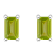5x3mm Emerald Cut Peridot 14k White Gold Stud Earrings