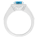 7mm Round Blue Topaz 1/5 ctw Diamond Rhodium Over Sterling Silver Halo Ring