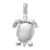 Rhodium Over 14k White Gold 3D Textured Moveable Sea Turtle Pendant
