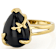 Black Spinel Pear Solitaire Ring In 18K Gold Over Sterling Silver 8.64ct