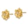 14k Yellow Gold 11mm Textured Diamond Flower Stud Earrings