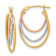 14k Tri-color Gold 13/16" Diamond-Cut Graduated 3 Ring Hoop Earrings