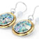 Roman Glass Dangle Earrings In Two-Tone Sterling Silver And 14K Gold