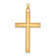 14k Yellow Gold Solid Laser Etched Cross Pendant
