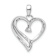 Rhodium Over 14k White Gold Diamond Heart Pendant