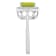 8x6mm Emerald Cut Peridot And White Topaz Accents Rhodium Over Sterling
Silver Halo Ring