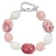 Sterling Silver Pink Agate/Quartz/Jade/Crystal with 1-inch Extension Bracelet
