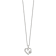 Sterling Silver Polished Cubic Zirconia Heart and Paw Necklace
